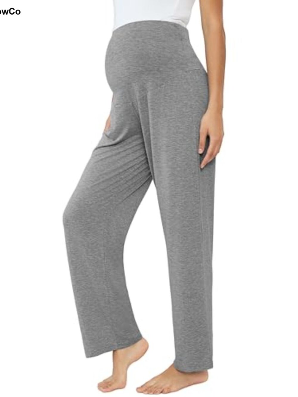 Bamboo Viscose Maternity Sweatpants Over Belly Wide Leg Lounge Pants